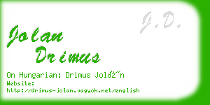 jolan drimus business card